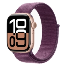 ساعة ابل 10 - 42 مم - (Rose Gold - Plum Sport Loop)