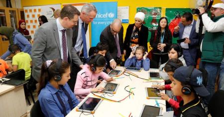 Orange Jordan visits one of UNICEF’s MAKANI Centers to follow-up on the E-Learning Digital Program